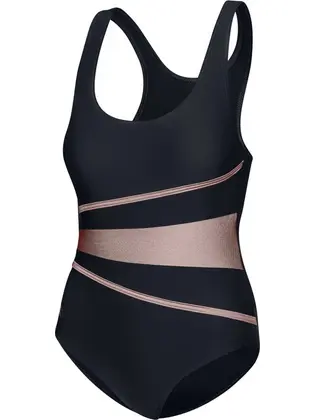 Купальник закритий для ок AqUnder Armour Speed Swimsuit STELLA LADY 62956 чорний, золотистий 36 (299