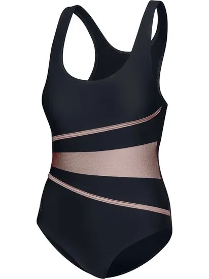 Купальник закритий для ок AqUnder Armour Speed Swimsuit STELLA LADY 62956 чорний, золотистий 36 (299