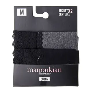 Труси Manoukian SHORTY-X2 -FEMME чорний, сірий L