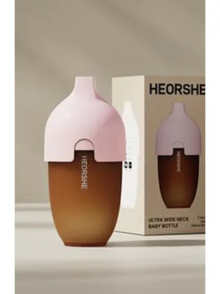 Пляшечка антиколікова силіконова HEORSHE, 240 мл, рожевий