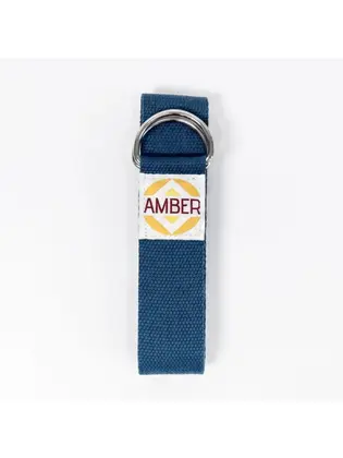 Ремінь для йоги Amber з D-пряжкою петроль 183×3.8 см