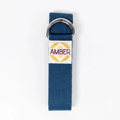 Ремінь для йоги Amber з D-пряжкою петроль 183×3.8 см