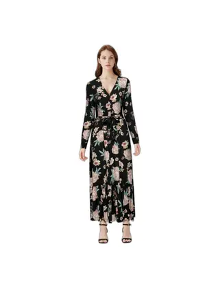 Сукня ONLMARY L/S MIDI BUTTON DRESS WVN BREAKER FLORAL ONLY L Чорний