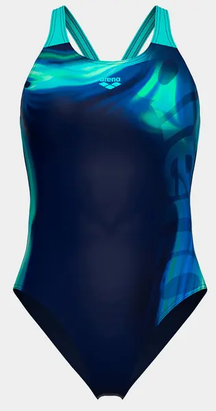 Купальник Arena DREAMHLINE SWIMSUIT V BACK, темно-синій з бірюзовим