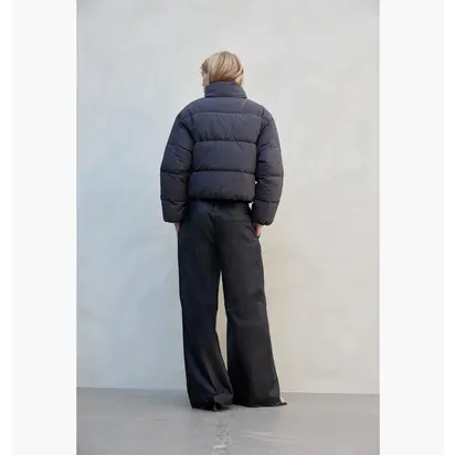 Пуховик жіночий H&M Short Puffer Jacket Grey XS
