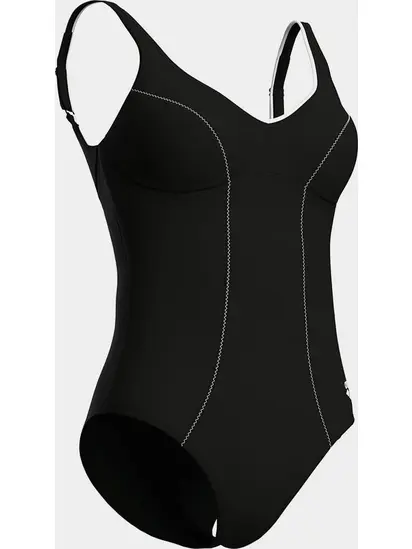 Купальник закритий для жінок Arena CLIP BACK SWIMSUIT SOLID B чорний, білий
