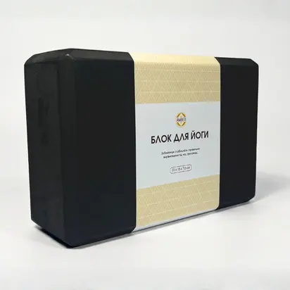 Блок для йоги Amber 23×15×7.5 см чорний