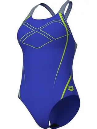 Купальник Arena GRAPHIC SWIMSUIT SWIM PRO BACK, синій з салатовим