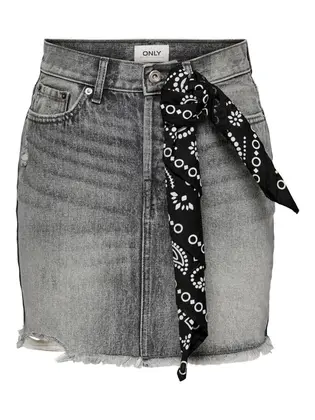 Спідниця ONLFINE HW LIFE DNM JNS SKIRT ADD 15227070 Grey Denim ONLY