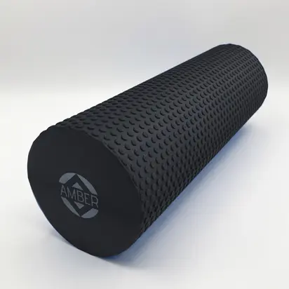 Масажний ролик для спини та МФР Foam Roller Amber Point 45×15 см чорний