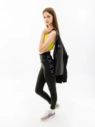 Лосини Nike W NK ONE DF HR 7/8 TIGHT NVLTY, чорний