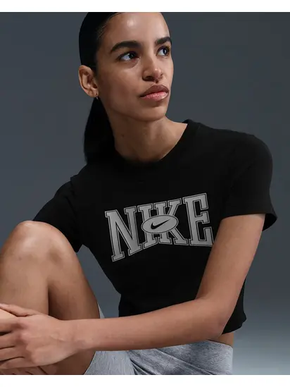 Футболка W NSW SLIM CROP TEE STREET Nike L Чорний