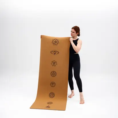 Килимок для йоги пробковий Guru Seven Chakras RAO 183×68×0.5 см