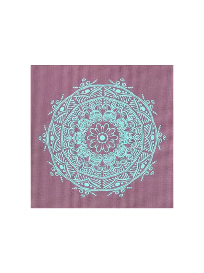 Килимок для йоги Bodhi Leela Mandala баклажан — бірюзова мандала 183x60x0.45 см