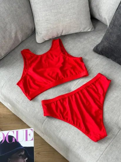 Елегантний червоний комплект білизни для дівчат Plus Size