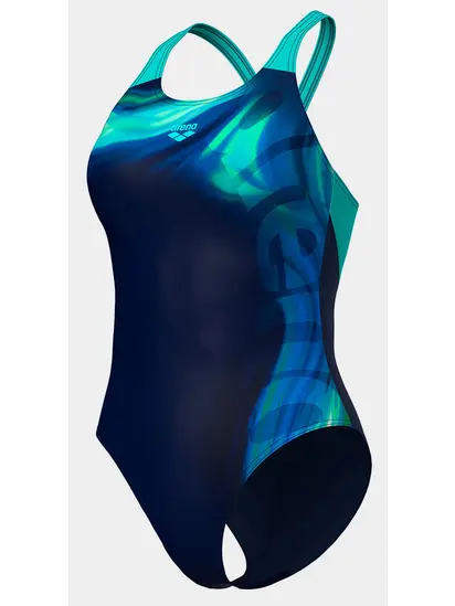 Купальник Arena DREAMHLINE SWIMSUIT V BACK, темно-синій з бірюзовим