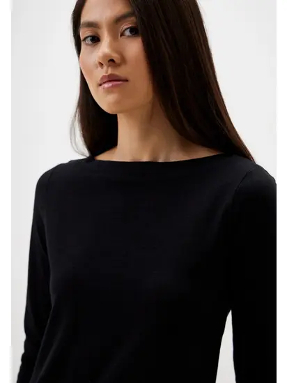 Футболка Basic Slub langarm-T-shirt Tom Tailor L Чорний