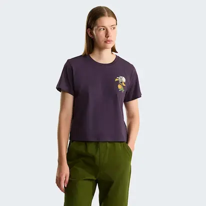 Футболка T-shirt Flora Embroidered THE NORTH FACE L Фіолетовий
