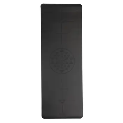 Килимок для йоги Bodhi Phoenix Yantra Alignment чорний 185х66х0.4 см