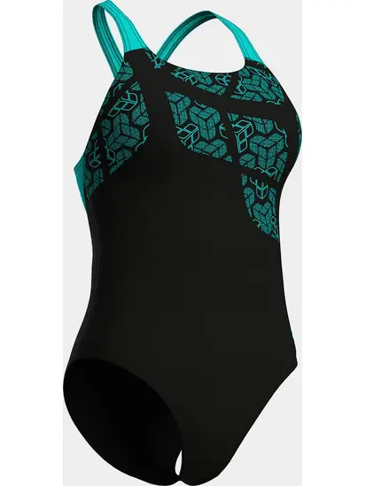 Купальник закритий для жінок Arena KIKKO SWIMSUIT SWIM PRO BACK чорний, бірюзовий
