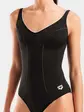 Купальник закритий для жінок Arena CLIP BACK SWIMSUIT SOLID B чорний, білий