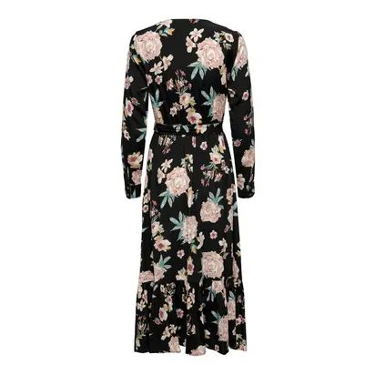 Сукня ONLMARY L/S MIDI BUTTON DRESS WVN BREAKER FLORAL ONLY L Чорний