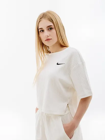 Футболка Nike W NSW RIB JRSY SS TOP, бежевий