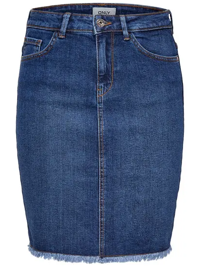Спідниця ONLELIZA LIFE REG RAWEDGE SKIRT 08 NOOS 15159611 Medium Blue Denim ONLY Синій