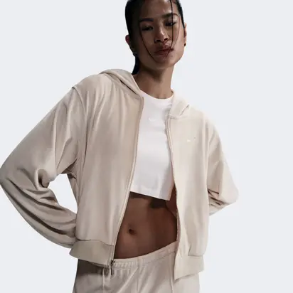 Толстовка жіноча Nike W Nsw Chll Vlr Fz Beige