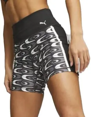 Шорти Puma RETRO GLAM HW SHORT TIGHT, чорний з білим
