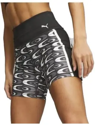 Шорти Puma RETRO GLAM HW SHORT TIGHT, чорний з білим