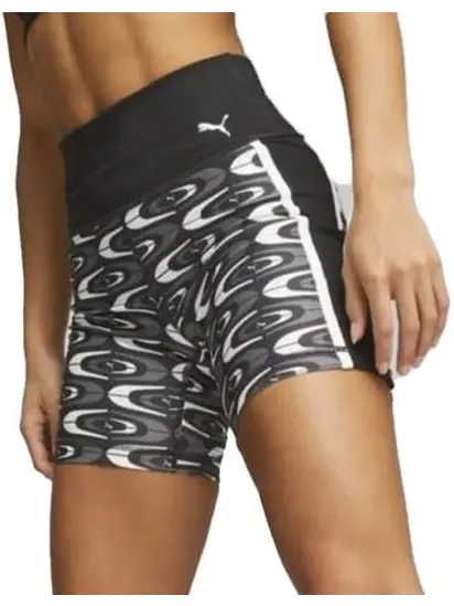 Шорти Puma RETRO GLAM HW SHORT TIGHT, чорний з білим