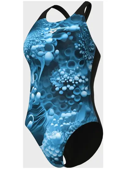 Купальник жіночий BLUE FLOWERS SWIMSUIT V BACK
