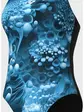 Купальник жіночий BLUE FLOWERS SWIMSUIT V BACK
