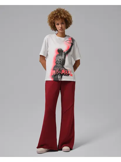 Футболка Jordan W SPT DF SS GFX TEE HTG, білий з червоним