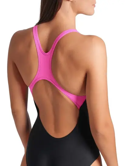 Купальник Arena GRAPHIC SWIMSUIT SWIM PRO BACK, чорний з рожевим