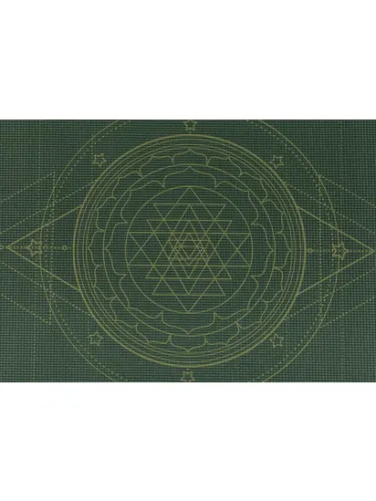 Килимок для йоги Bodhi Leela Yantralign - Янтра Forest Green 183x60x0.45 см