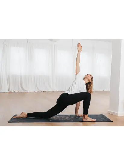 Килимок для йоги Bodhi Leela Lunalign - Фази Місяця Midnight Blue 183x60x0.45 см
