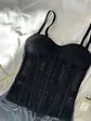 Чорний жіночий корсет на зав'язках (DO3996)