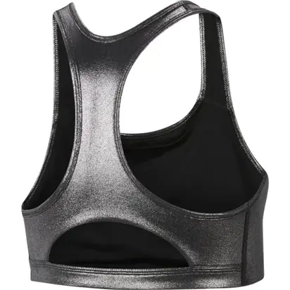Топ Nike W NK SWOOSH ICNCLSH SHMR BRA, чорний з сріблястим