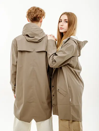 Куртка Rains Long Jacket, коричневий