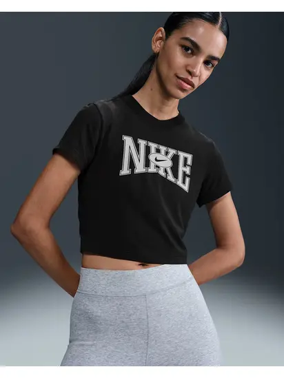 Футболка W NSW SLIM CROP TEE STREET Nike L Чорний