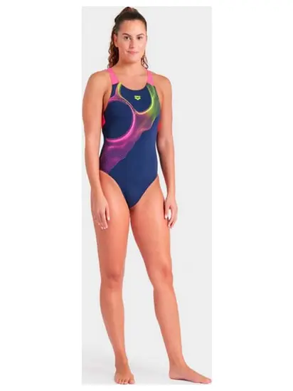 Купальник для жінок Arena RIPPLES SWIMSUIT V BACK B синій