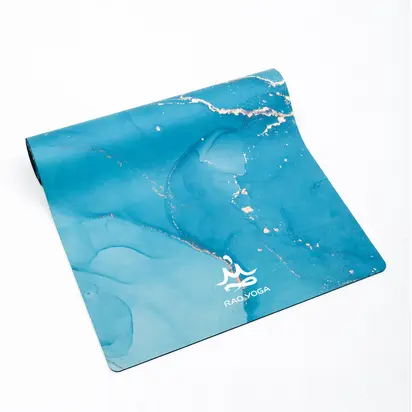 Килимок для йоги замшевий Sitara Aqua Marble RAO 183×68×0.5 см