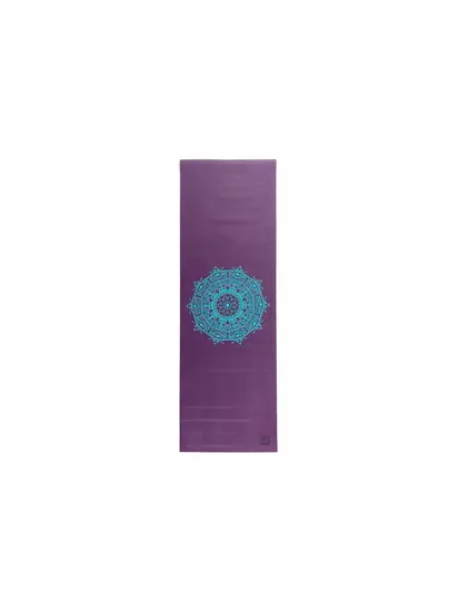 Килимок для йоги Bodhi Leela Mandala баклажан — бірюзова мандала 183x60x0.45 см