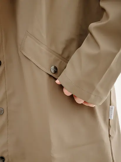Куртка Rains Long Jacket, коричневий