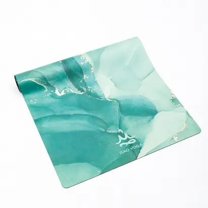 Килимок для йоги замшевий Sitara Emerald Marble RAO 183×68×0.3 см