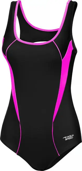 Купальник закритий для жінок Aqua Speed KATE 61579 чорний, рожевий
