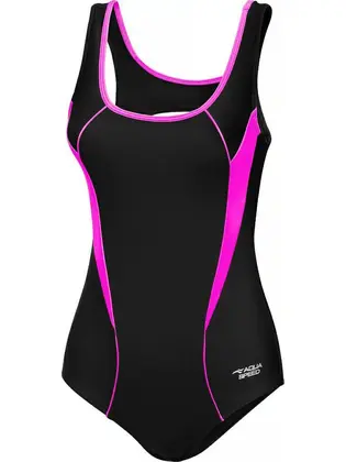 Купальник закритий для жінок Aqua Speed KATE 61579 чорний, рожевий
