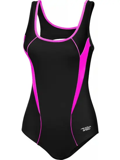 Купальник закритий для жінок Aqua Speed KATE 61579 чорний, рожевий